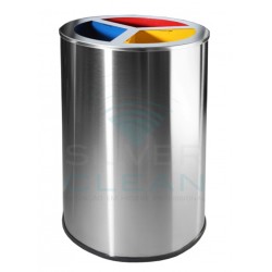 Papeleira Redonda com Separadores Reciclagem